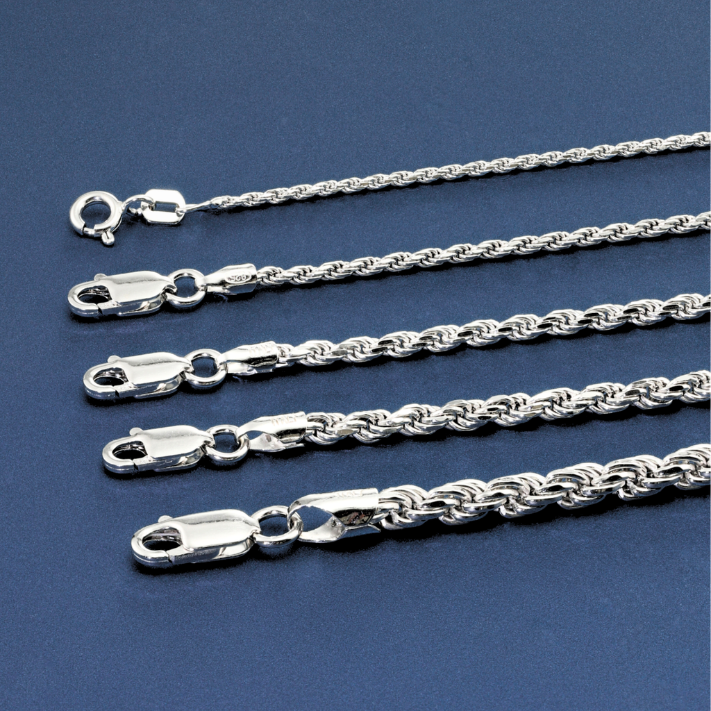 Sterling Silver Italian Rope Chains With Strong Lobster Lock – Tilo ...