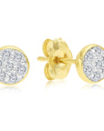 14K Yellow Gold Natural Round Diamond Stud Earrings, 0.10ctw