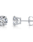 14K White Gold Solitaire Lab Diamond Studs, Screwback