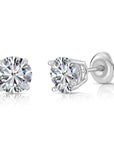 14K Gold Lab Diamond Stud Earrings, 1.50ctw, With Screw Backs
