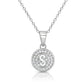 925 Sterling Silver CZ Initial Round Pendant Necklace (Letters A-Z) 16" 18"