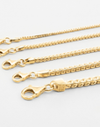 14K Gold Plated Italian Franco Chains, Solid Sterling Silver, With Lobster Lock