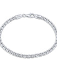 Sterling Silver Diamond-Cut Ice Chain Bracelet