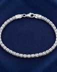 Sterling Silver Diamond-Cut Ice Chain Bracelet