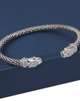 Sterling Silver Jaguar Cuff Italian Bracelet, Fits 6 - 7 inch wrist