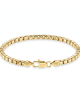 14K Gold Plated Italian Box Chain Bracelet, Solid Sterling Silver, With Lobster Lock