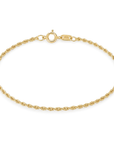 18K Gold Plated Sterling Silver Rope Chain Bracelet