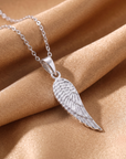 Sterling Silver Angel Wing Pendant Necklace