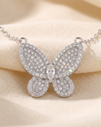 Sterling Silver Butterfly CZ Pendant Necklace