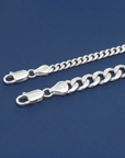 Sterling Silver Italian Curb Link Bracelet, Lobster Lock