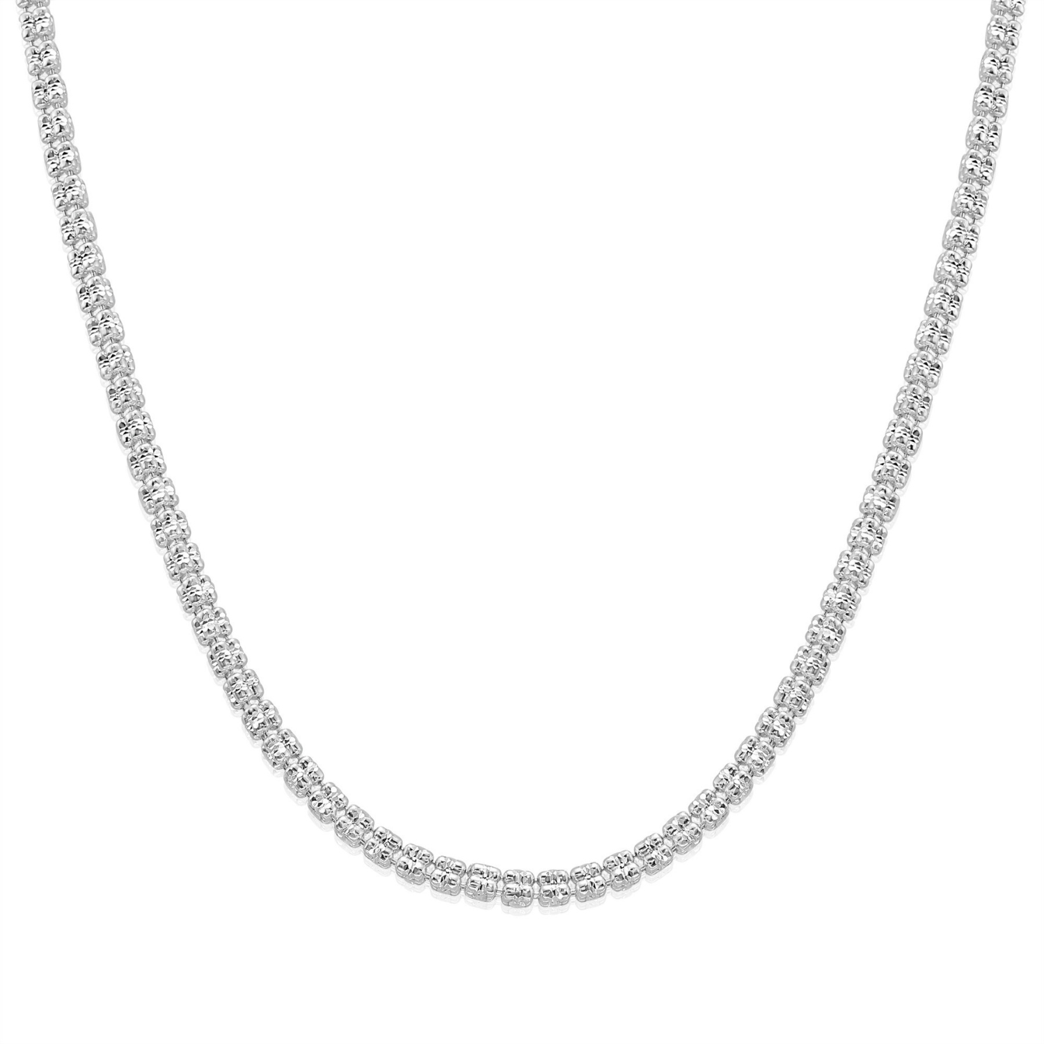 Sterling Silver Diamond-Cut Ice Chain Necklace