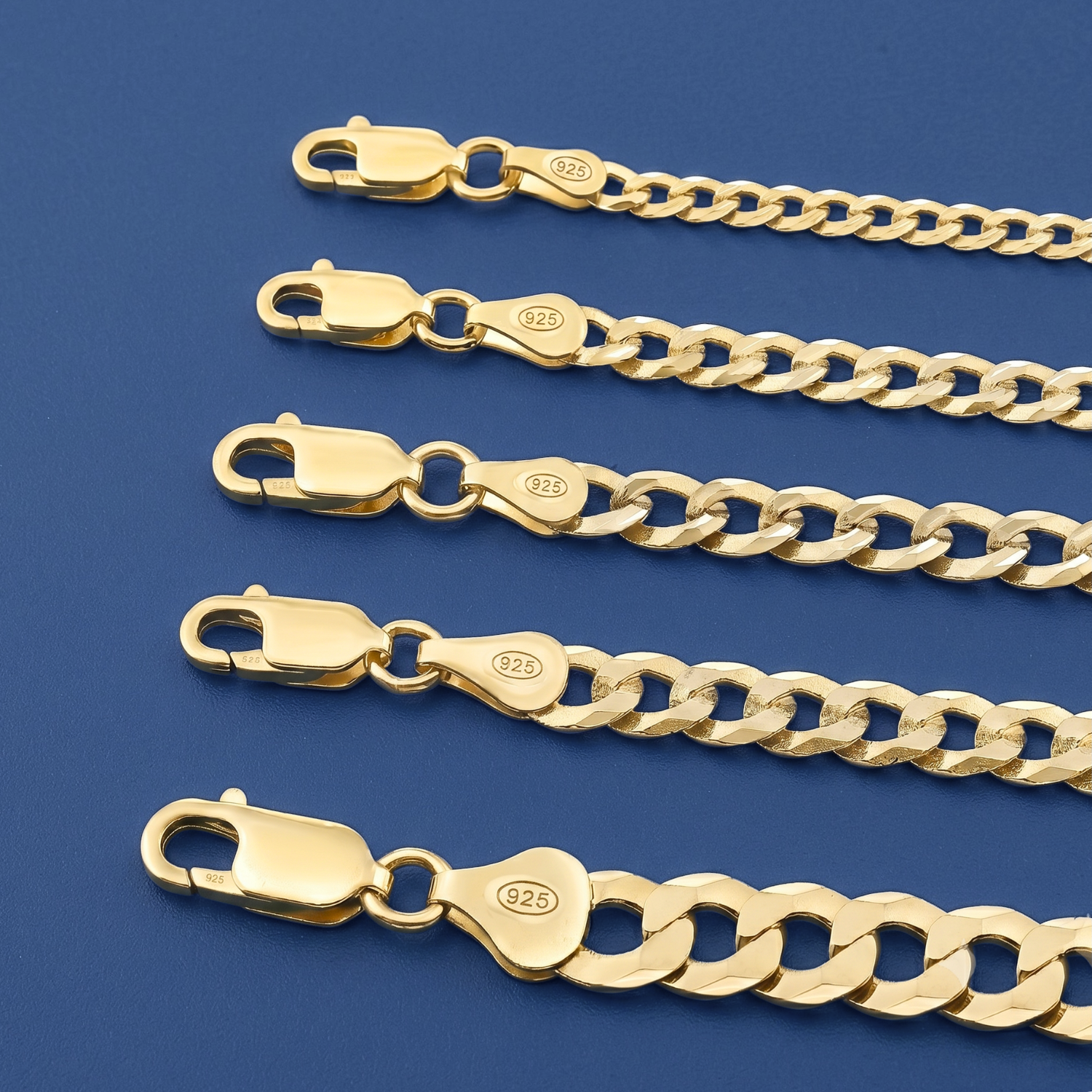 14K Gold Plated Sterling Silver Italian Curb Bracelet