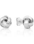 Sterling Silver Braided Love Knot Studs, Pushback