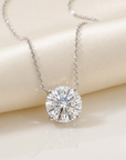 Sterling Silver Simulated Diamond Solitaire Necklace