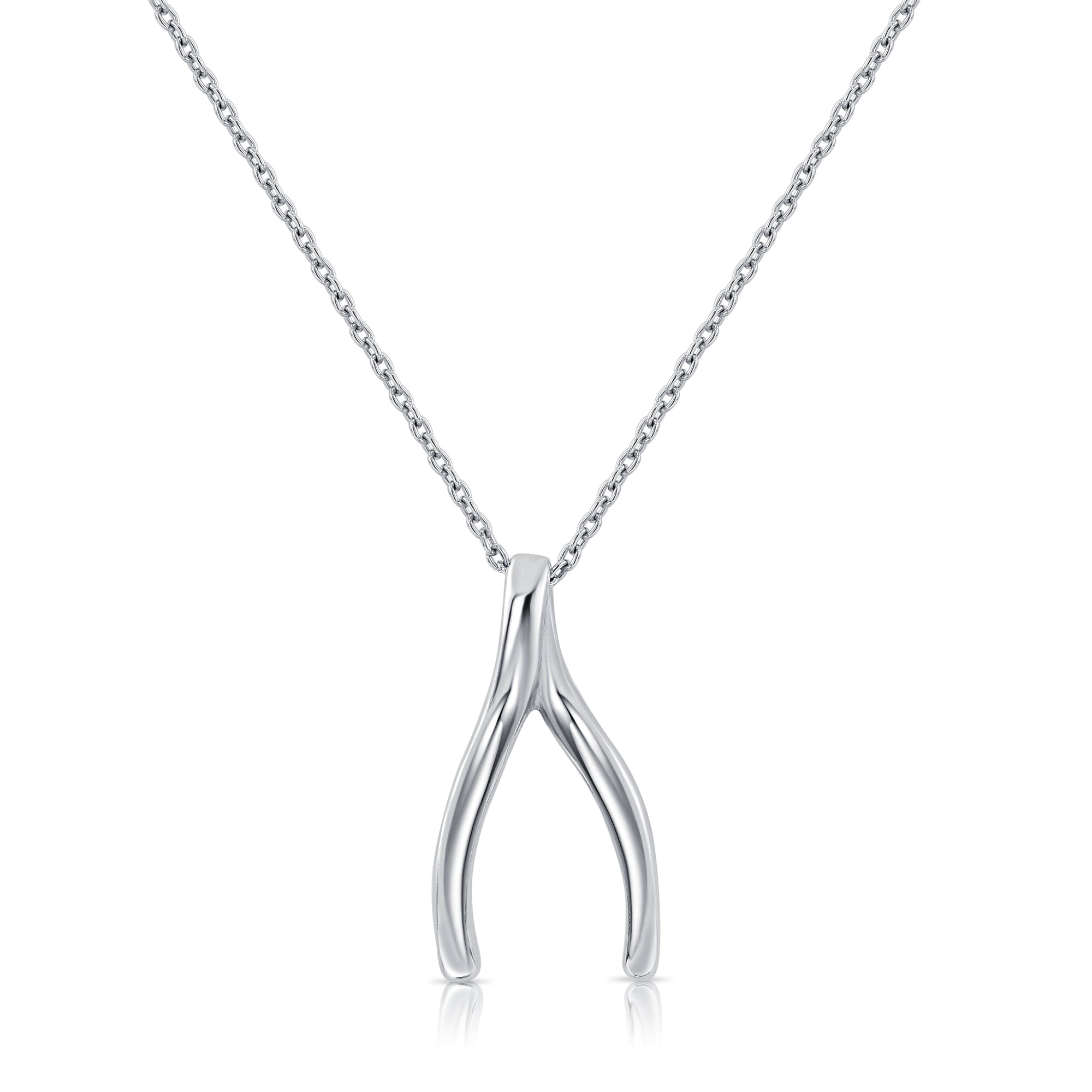 Sterling Silver Wishbone Pendant Necklace