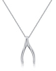 Sterling Silver Wishbone Pendant Necklace
