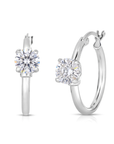 Sterling Silver Round Cubic Zirconia Hoop Earrings
