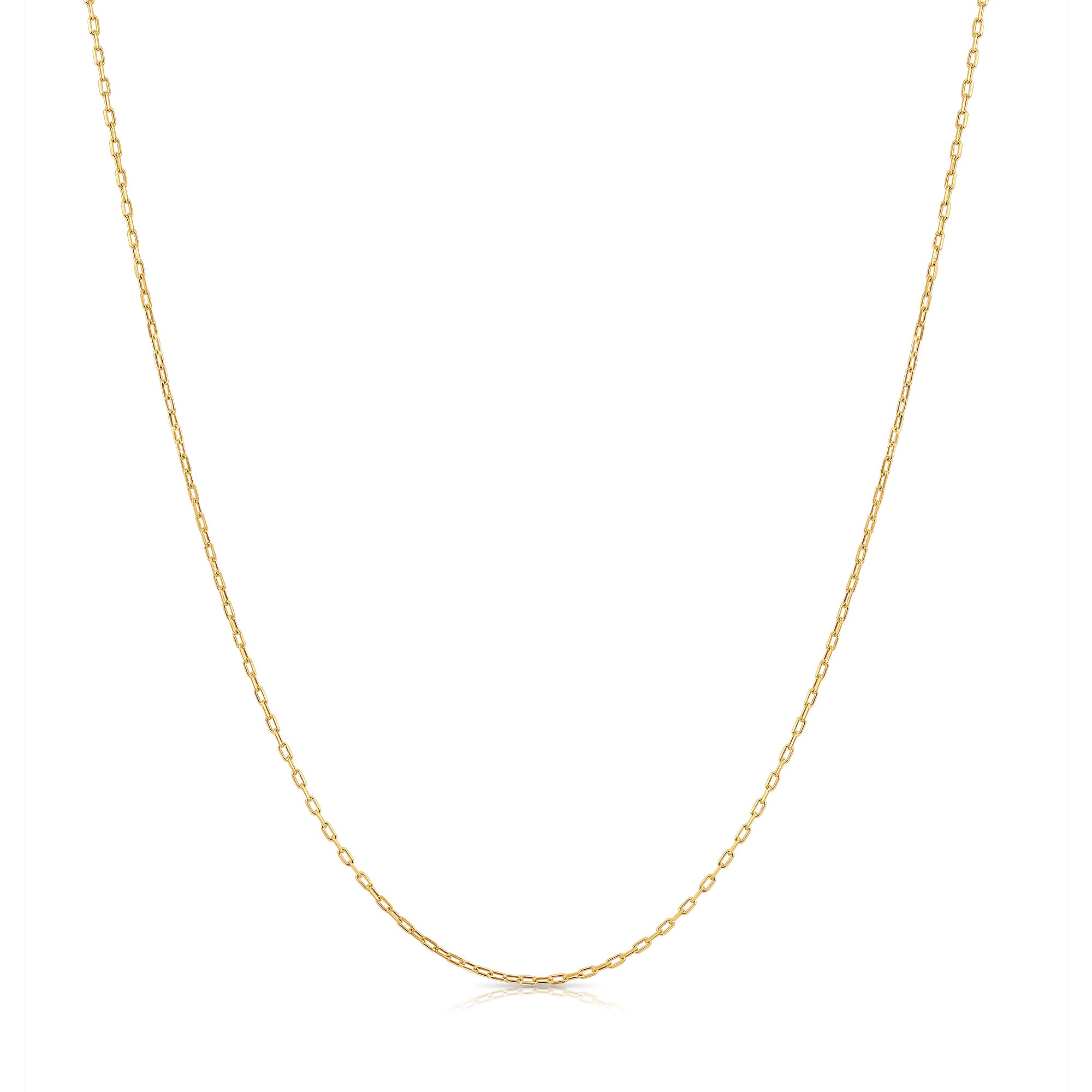 14K Yellow Gold Oval Twist Link Chain Necklace, 1mm