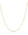 14K Yellow Gold Oval Twist Link Chain Necklace, 1mm
