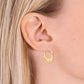 10K Yellow Gold Twisted Dotted Hoop Earrings, 18.5mm, By TILO Jewelry