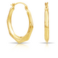 10K Yellow Gold Dotted Hexagon Hoop Earrings, 21mm, By TILO Jewelry