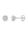 14K Gold Lab Diamond Stud Earrings, Screwback
