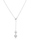 Sterling Silver Double Heart Charm Necklace