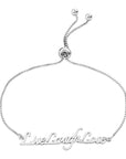 Sterling Silver Live Laugh Love Adjustable Bracelet