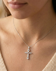 Sterling Silver Vintage Cross Pendant Necklace