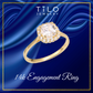14K Yellow Gold Cushion-Cut Halo Engagement Ring, By TILO Jewelry