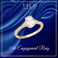 14K Yellow Gold Oval-Shaped Solitaire Engagement Ring With Side Stones, By TILO Jewelry