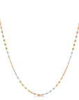 14K Gold Three-Tone Diamond-Cut Mirror Chain Necklace