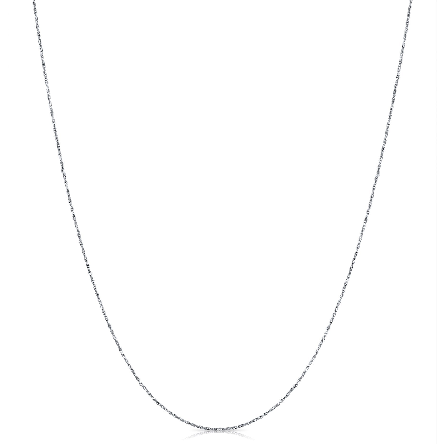 14K White Gold Diamond-Cut Singapore Chain Necklace