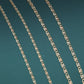 14K Solid Yellow Gold Tri-Color Valentino Link Chain Necklace 2.5mm-3.5mm, 16"-20"