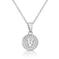925 Sterling Silver CZ Initial Round Pendant Necklace (Letters A-Z) 16" 18"