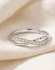 14K White Gold Lab Diamond Infinity Ring, 0.16ctw