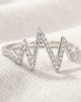 14K White Gold Lab Diamond Heartbeat Ring, 0.21ctw