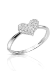 14K White Gold Lab Diamond Heart Ring, 0.31ctw