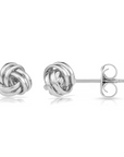 14k Gold Polished Love Knot Stud Earrings, 7mm