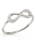 14K White Gold Lab Diamond Infinity Ring, 0.14ctw