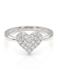 14K White Gold Lab Diamond Heart Ring, 0.31ctw