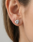 Solid 14k Gold Brilliant CZ Love Knot Twist Studs, 7mm, With Screwbacks