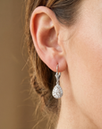 14K Gold Teardrop Earrings, Halo Drop Dangle Earrings With Secure Lever-backs