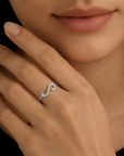 14K White Gold Lab Diamond Infinity Ring, 0.14ctw