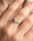 14K White Gold Lab Diamond Heart Ring, 0.31ctw