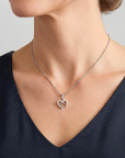 14K White Gold Lab Diamond Open Heart Pendant Necklace, 0.17ctw