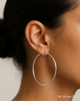 14k Gold Large Hoop Earrings, 2 inch (50mm)