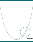 14k Solid White Gold Diamond-Cut Cable Chain Necklace 16 18 20Inch, Thin and Dainty Cable Chain 1.5mm