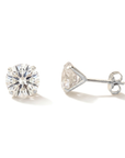 10K White Gold Classic Solitaire Stud Earrings, Pushback
