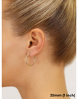 14K Gold Fancy Diamond-Cut Hoop Earrings, Available in Yellow or White Gold